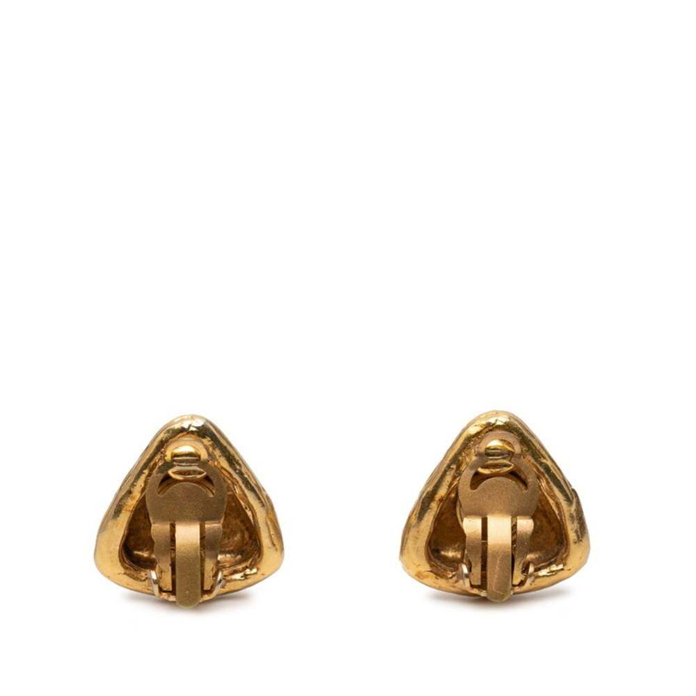 CHANEL Authentic Gold Logo Earrings - Picture 2 of 3